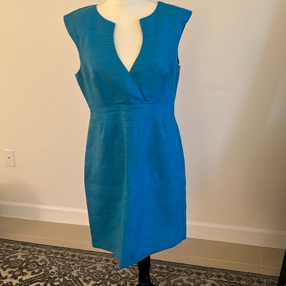 Trina Turk cocktail dress, peacock blue, size zipper- size 12.